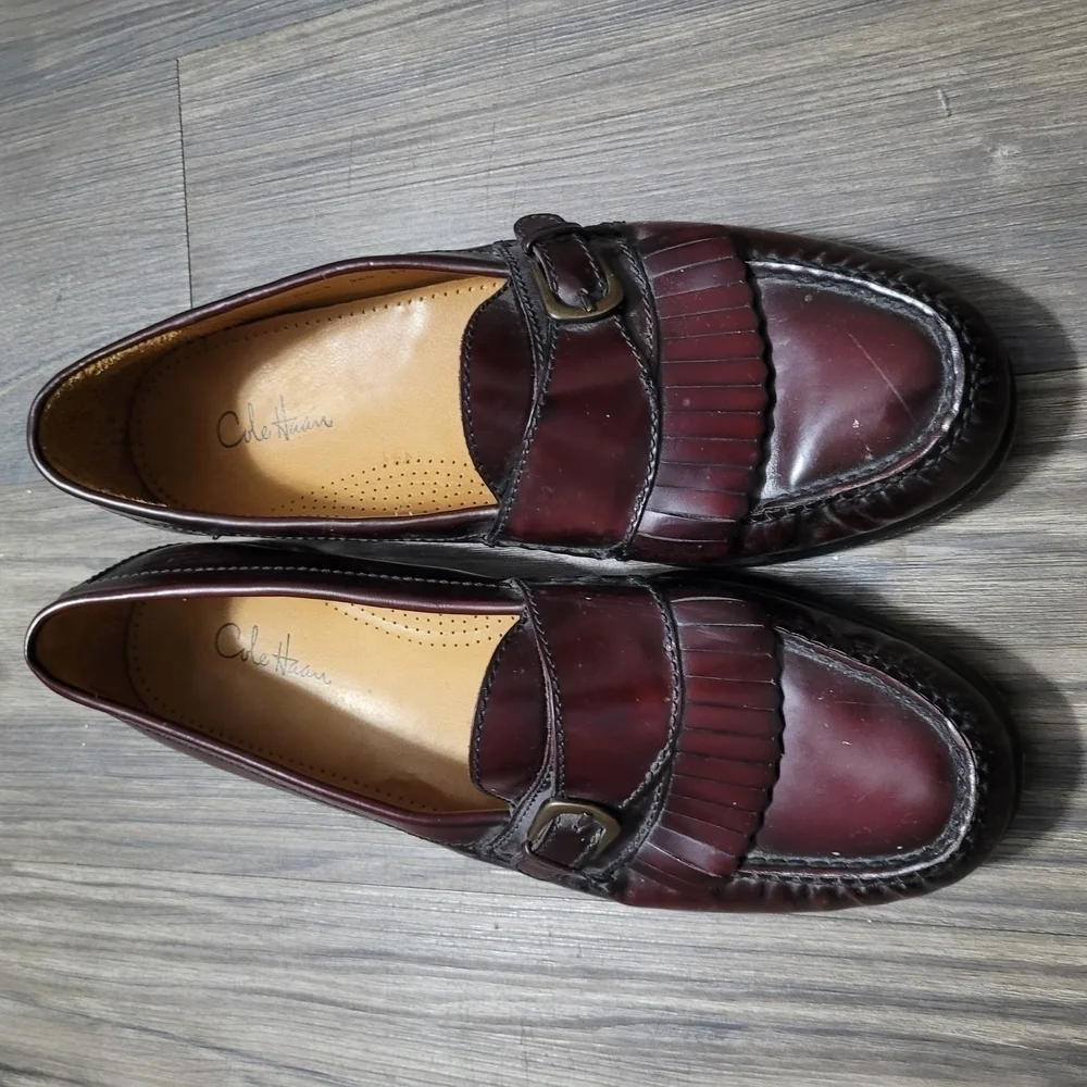 Cole Haan Men's Burgundy Loafers Size 9.5 Slip On Comfort